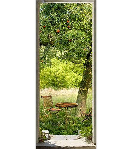 Plage 141025 Sticker Trompe l'œil Porte - Déjeuner sur l'herbe, 204 x 83 cm