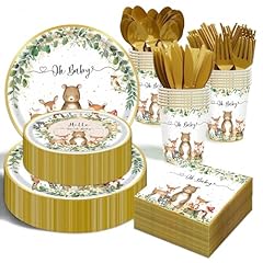 350 Pcs Woodland Baby Shower Party Supplies