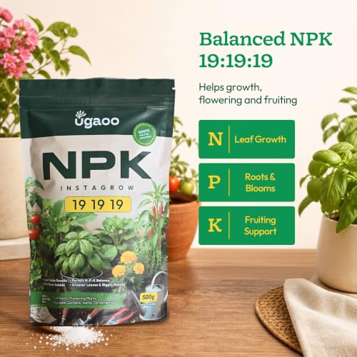 Image of Ugaoo InstaGrow NPK 19:19:19 Fertilizer (500g) Powder| Water-Soluble Plant Food for Growth, Flowering & Fruiting | Balanced NPK for Indoor & Outdoor Plants