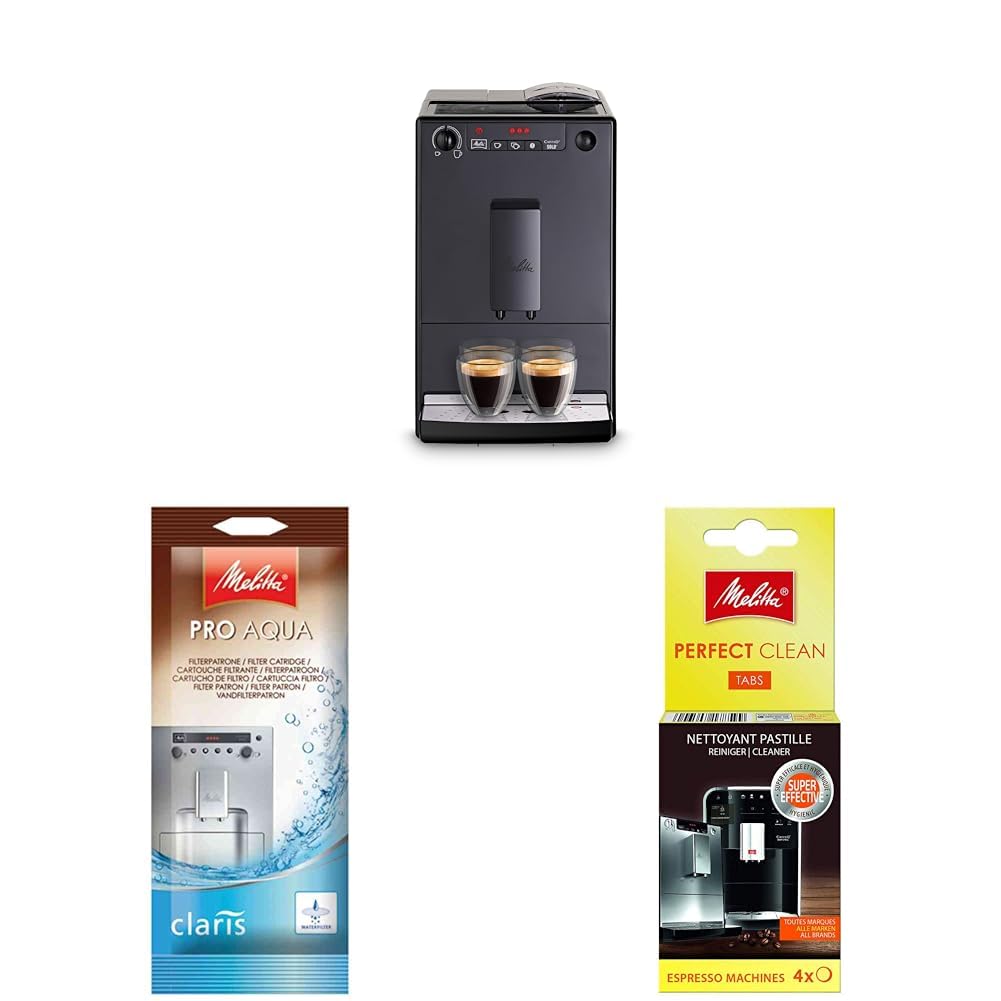Melitta Solo Pack Solo (E950) Cafetera Superautomática + Filtro Pro Aqua + Pastillas Perfect Clean