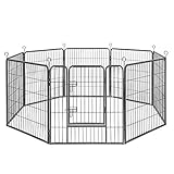Für den Außen-/Innenbereich gut geeignet - Optimaler Laufstall drinnen oder draußen für Hunde, Welpen, Hasen, Kaninchen usw. (Gitterabstand 3,8 cm), auch perfekt als Abgrenzung für Ihr Pflanzenbeet, schont Ihre Gemüsepflanzen