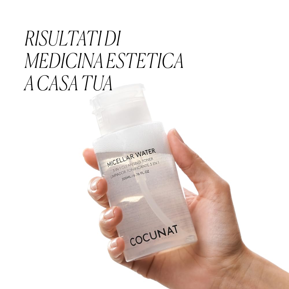 COCUNAT Set Doppia Detersione Acqua Micellare + Schiuma Detox 200+125ml | Duo detergente con Aloe e Lavanda + Schiuma con Hamamelis e Acido Azelaico. Purifica, tonifica e stringe i pori.