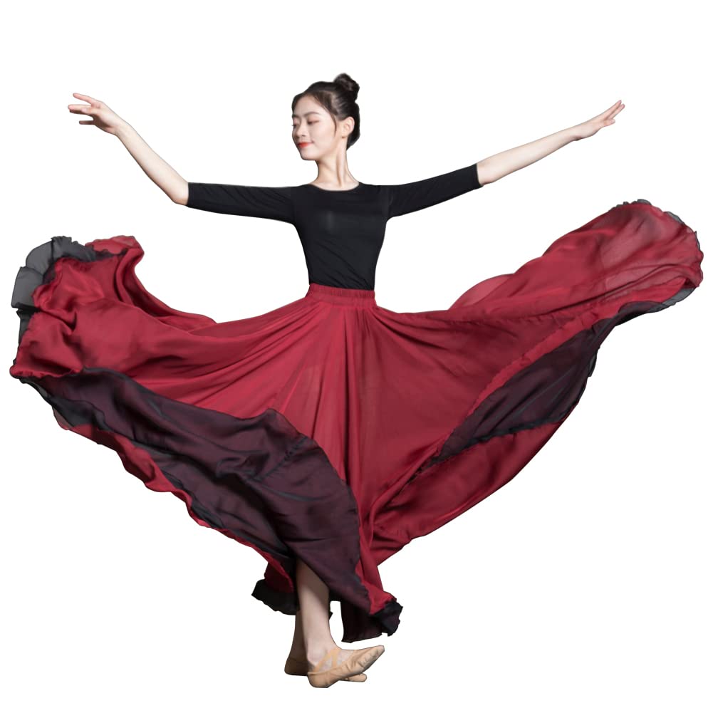 ROYAL SMEELA Jupe Longue Flamenco Jupe de Danse du Ventre Femme Jupes Danse du Ventre pour Femme Jupe Danse Orientale Jupe Flamenco Jupe Danse Ventre Sexy Costume de Danse du Ventre Jupe de Flamenco