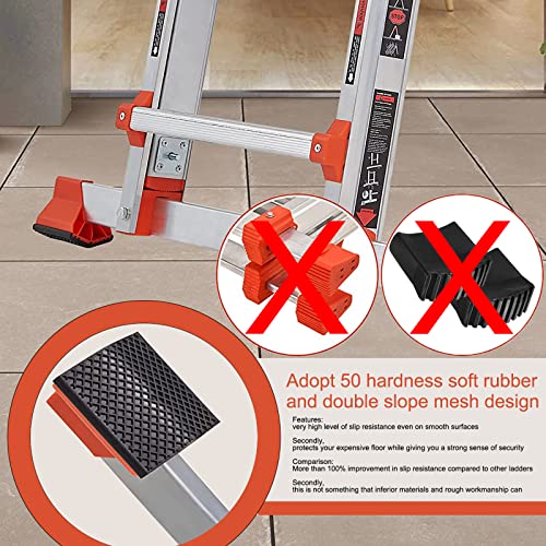 Lanbitou Ladder, A Frame 5 Step Ladder Extension, 17 Ft Anti-Slip Multi Position Ladder, Storage Folding Ladder, 300 Lbs Security Load Telescoping Aluminum Ladders For Stairs Home Indoor Outdoor Roof #TOP5