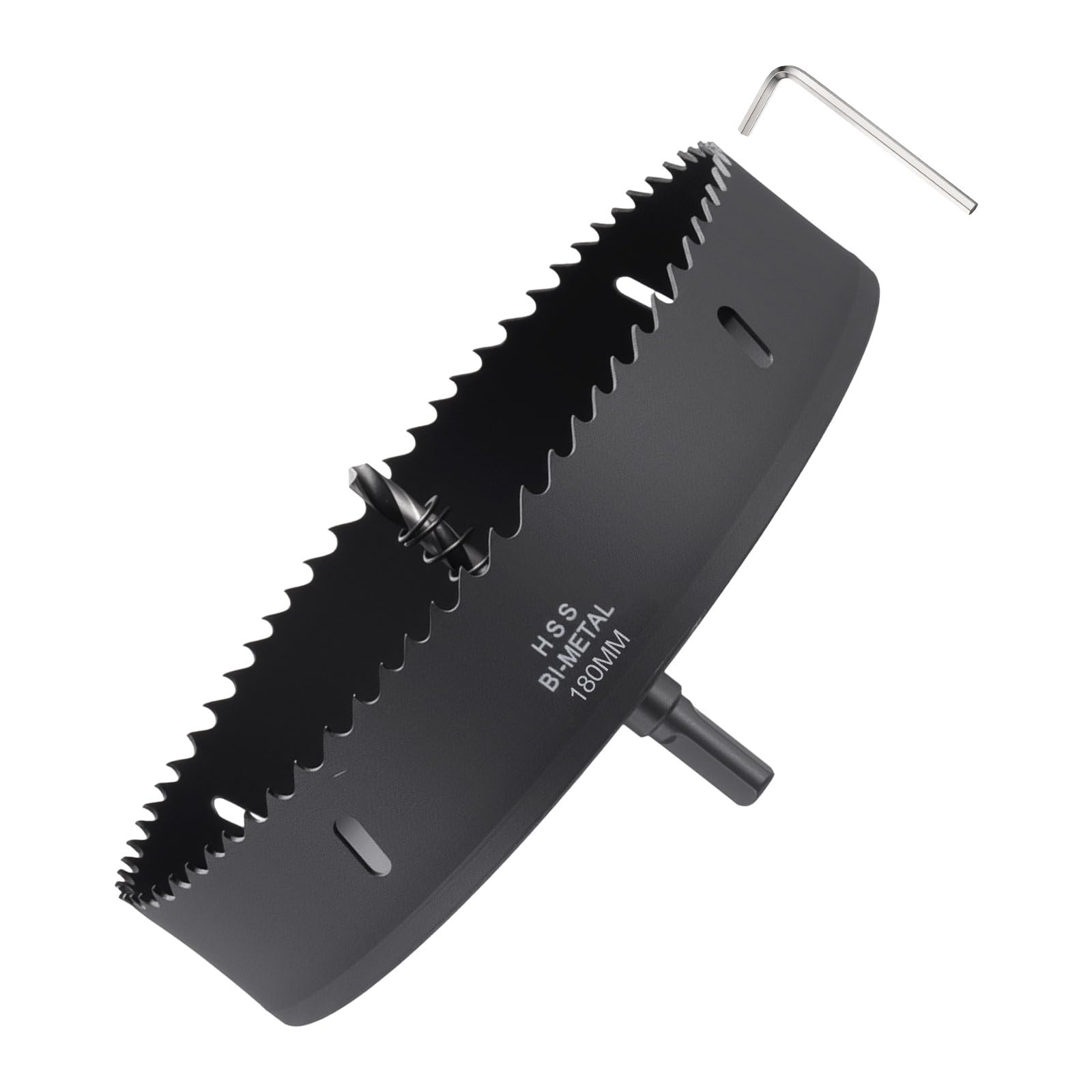METALLIXITY Bi-Metal Hole Saw 7-1/16", M42 HSS Circular Head 180mm Hole Cutter with Center Drill Bit