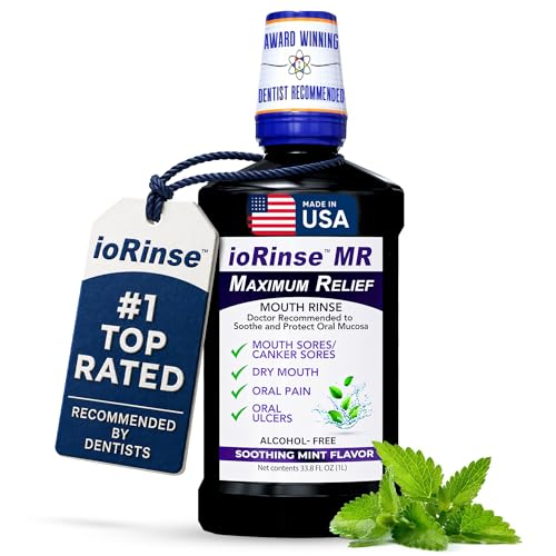 ioRinse MR Oral Rinse Mouthwash for Dry Mouth & Mouth Sores Relief, Alcohol Free Therapeutic...