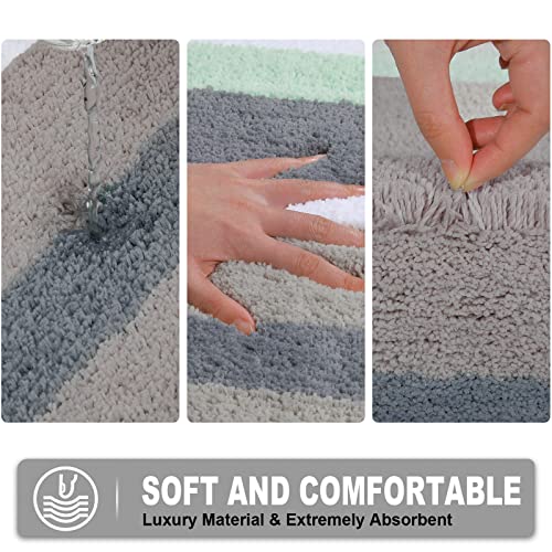 Hebe Extra Long Bath Rug Runner For Bathroom Extra Large Non Slip Microfiber Bathroom Mat Rug Runner Machine Washable Area Rugs,27.5" X55" #TOP1