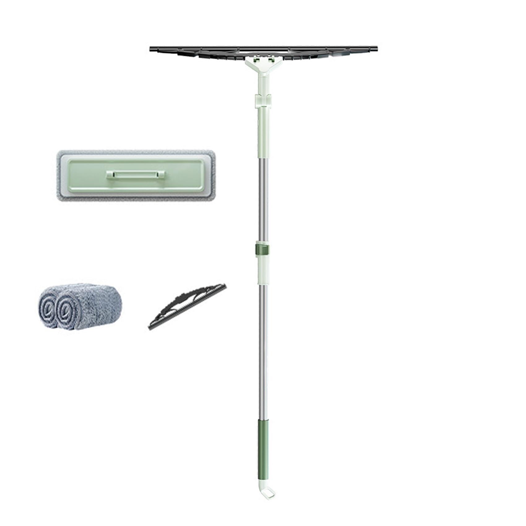 Rasqueta Limpiacristales para Ducha, Limpiacristales de Ducha con Palo Telescópico 88cm-133cm, Limpiador Mampara Escobilla 50CM para Ducha BañO Espejos Ventana Cristales Y Azulejo