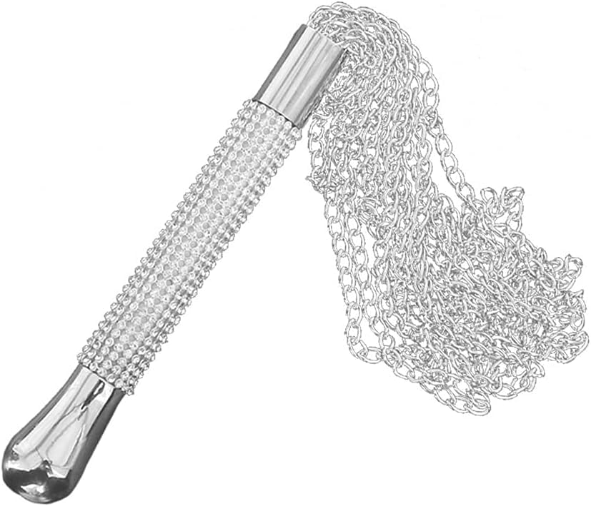 Fouet à chaîne en Argent de Luxe en Acier Inoxydable, Outil d'entraînement de Cheval, Outil de Jeu de rôle en Couple
