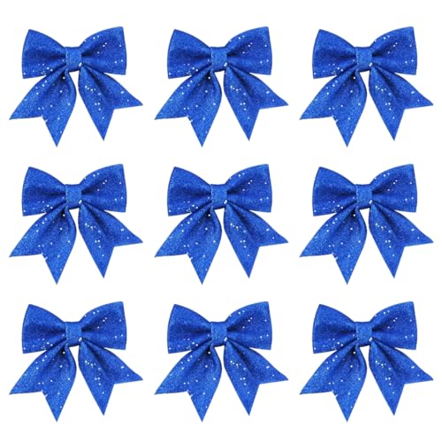 Sprinlot Schleifen Weihnachtsbaum Blau, 9pcs Schleife Weihnachten,...