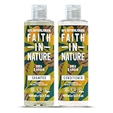 Faith In Nature Natural Shea & Argan Shampoo and Conditioner Set, Nourishing, Vegan & Cruelty Free, No SLS or Parabens, For Very Dry to Dry Hair, 2 x 400ml Pack