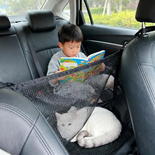 HcvGcm Hundenetz Auto Kofferraum, Hundegitter Auto Kofferraum, 75 x 115 cm, Sicherheitsnetz Für Haustiere, Verhindert Ablenkung Beim Fahren, Ideal Für SUV, LKW Und Familien
