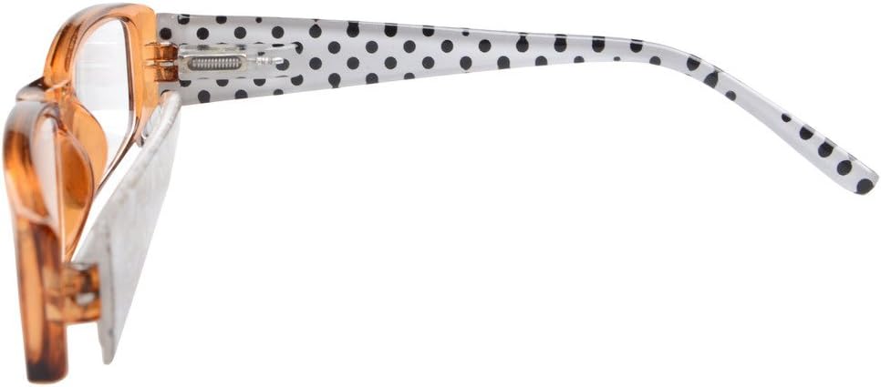 Bеѕt Cуbеr Mоndау 🔥 Eyekepper Spring Hinges Polka Dots Patterned Temples Rectangular Reading Glasses Readers Brown +1.5