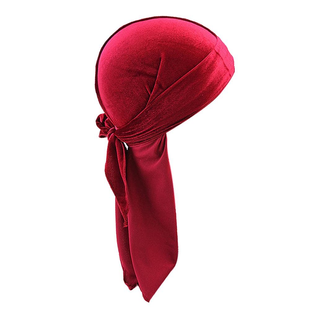 kowaku Adult Silk Headgear Turban Chemo, Wine red, as described