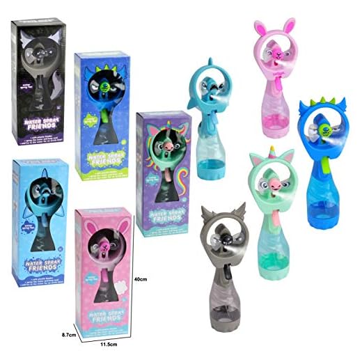P&F Pack of 4 Water Mist Spray Bottle Fan Animal design Portable Handheld Mister Battery Operated- Color Randomly