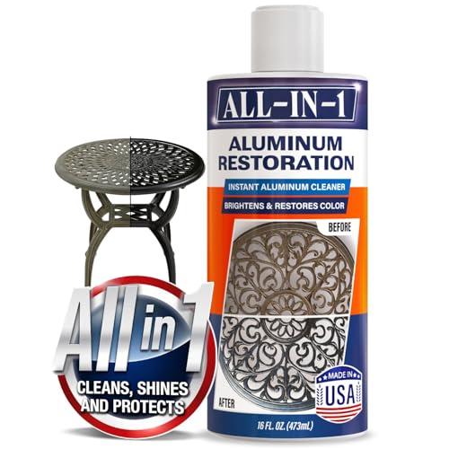 All-In-1 Aluminum Cleaner & Restoration Solution – Made in USA, Restores Faded Patio Furniture,...
