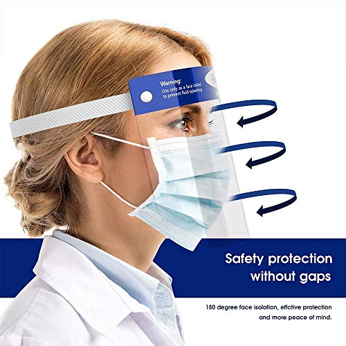 Face Shield | Case of 40 | Clear Plastic Face Shields, Lightweight Reusable Face Shield Mask, Anti-Fog, Safety Visor Cover with Comfortable Sponge
