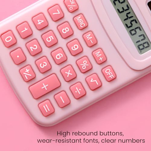 Image of SYGA Mini 8-Digit Electronic Calculator - Cute & Simple Scientific Calculator for Students & Office, Small & Portable Design (Pink)