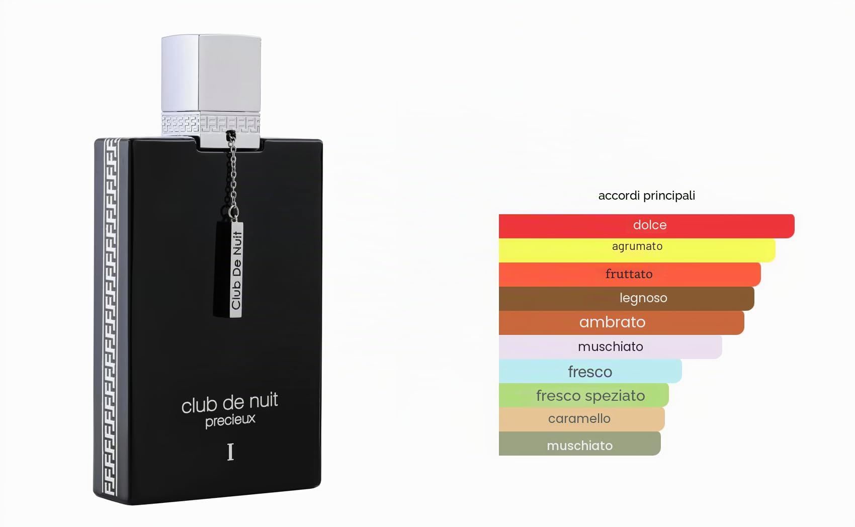 Club de Nuit Prezioso I Extrait de Parfum, 55 ml, profumo arabo, unisex, a lunga durata, con vaporizzatore, profumo arabo intenso e fruttato con ananas, vaniglia e cuoio (Prezioso I)