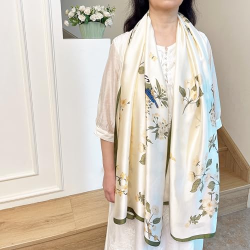 Long Silk Like Scarf Lightweight Satin Scarves Large Sunscreen Shawl Wrap for Women2