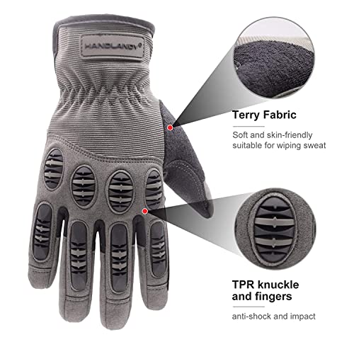 Safety Work Gloves For Men Women General Utility Work Gloves Tpr Impact Reducing Work Gloves, Non-Slip Breathable Mechanics Gloves With Padded Rigger Gloves (M, Brown) #TOP5