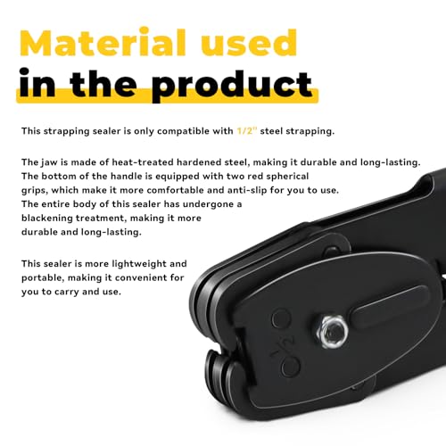 Image of Strapping Sealer /Crimper for 1 /2 inch Steel Strapping Band Manual Banding Tool with 13 inch Extended Handle