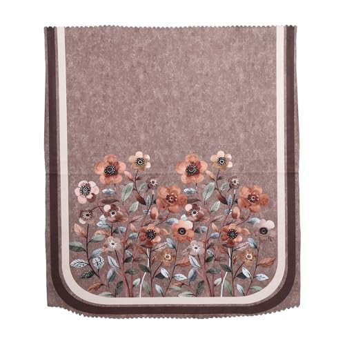 Image of Velvet Single Seater Sofa Cover with 2 Seat and Back Covers, 2 Hand Rest Covers - Floral Design - Washable Fabric - Stylish Sofa Cover for Modern Living Room (Brown, 1 Seater With Arm Cover)