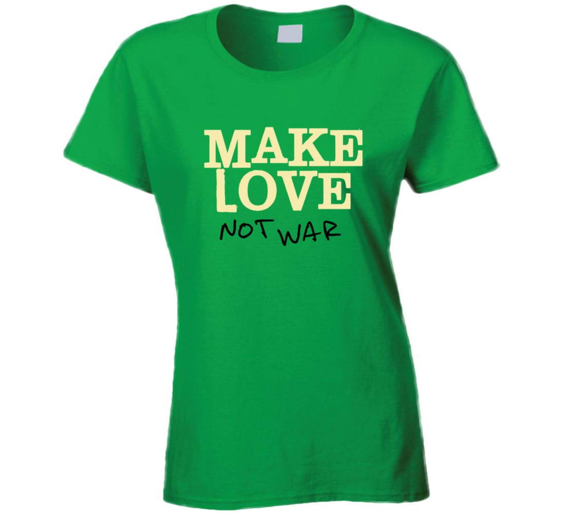 YAOJIN Make Love Not War T Shirt Irish Green