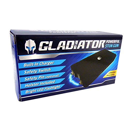 Gladiator Ultra Powerful Mini Stun Gun W/ Safety Pin - Rechargeable Flashlight (Pink) #TOP4