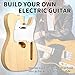 Ktaxon DIY Guitar Kit with Mahogany Body, Ebony Fingerboard and Maple Neck, 6 String DIY Electric Guitar Kit with Classic Design, Easy Installation & Full Equipment to Build Your Own Guitar (KTL)