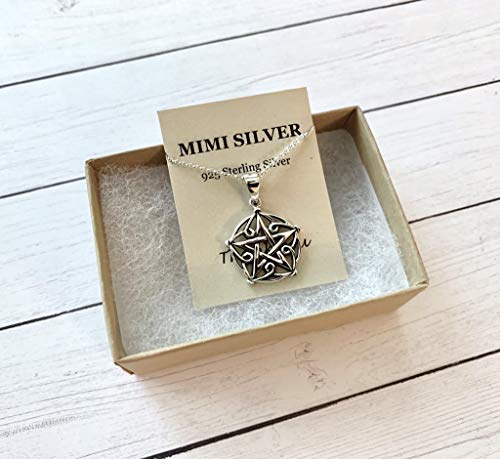 Mimi Sterling Silver Celtic Pentacle Pentagram Wiccan Pagan Pendant Necklace, 18 inches2