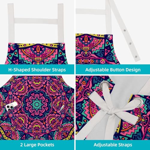 Tablier mandala floral multicolore style boho hippie chic - 4