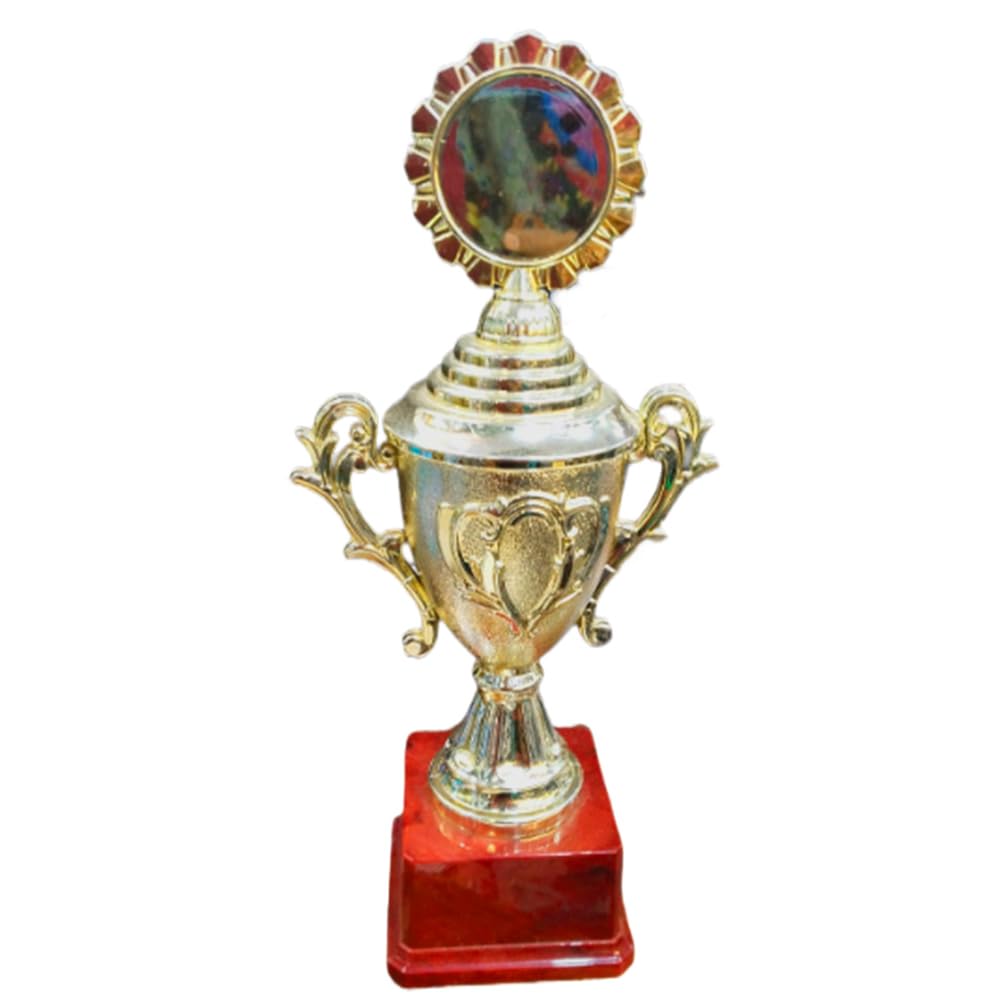THEPRINTSHINE Shiny Godlen Trophies with Plastic Base Big Size Trophies for Winners appreciations Event Occasion Award (Award_6)