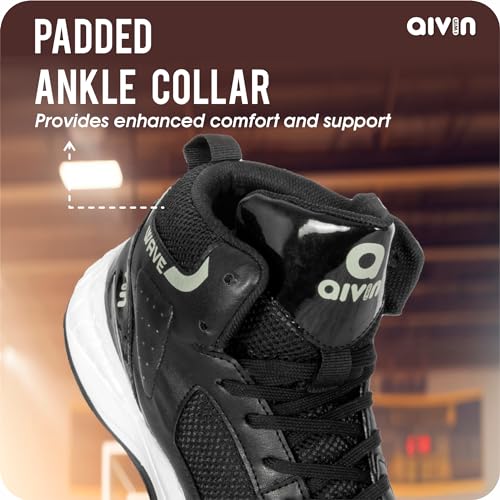 Image of Aivin Wave Men's Basketball Shoes I Superior Traction I Slip Resistant Rubber Outsole I EVA Insole for Plush Comfort I Padded Ankle Collar for Support