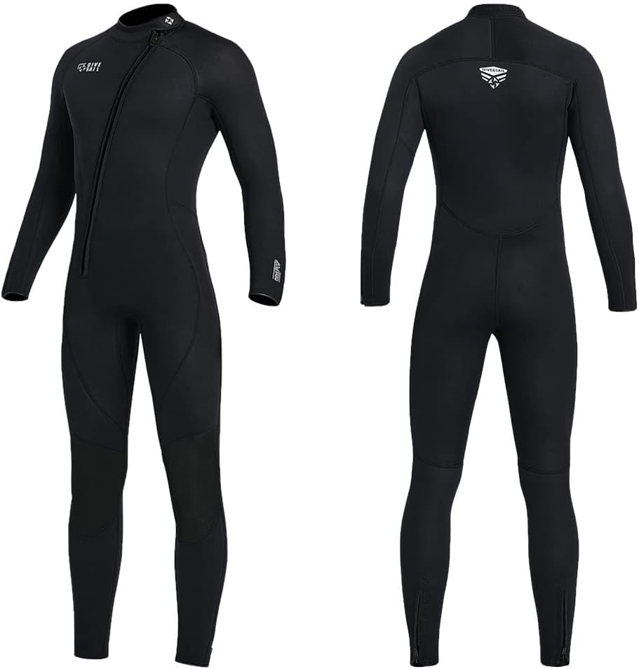 Wet Suits for Women Men Full Body 3MM Neoprene Wetsuit Diving Suit in Cold Water, Long Sleeves Front Zip Scuba Wetsuits One Piece Thermal Swimsuit for Surfing Snorkeling Kayaking Swimming Canoeing