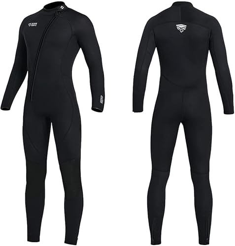 Trajes húmedos para mujeres y hombres, traje de neopreno de cuerpo completo de 3MM, traje de buceo en agua fría, manga larga, cremallera frontal,