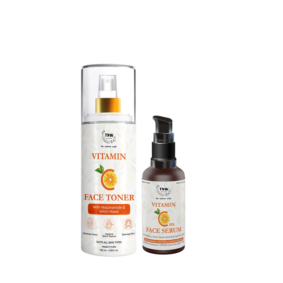 TNW-THE NATURAL WASH Vitamin C Face Toner & Vitamin C Face Serum | For Reducing Tanning & Pigmentation | Suitable for All Skin Types