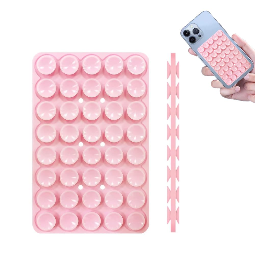 Cevoqin Silicone Suction Cup Phone Case Mount Double Sided, Hands-Free Sticky Phone Grip for Selfies and Videos, Thickening| Washable| Non Slip