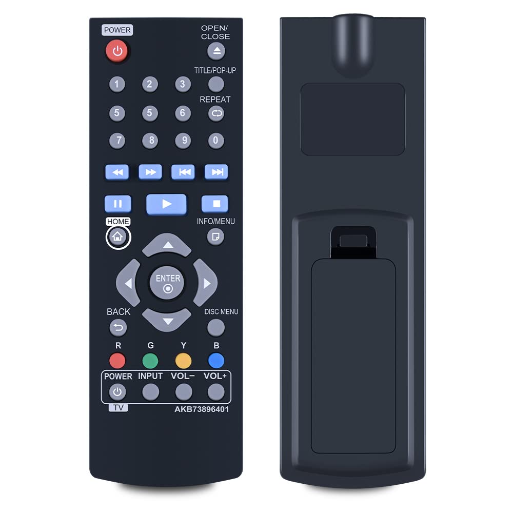 AKB73896401 Replacement Remote Control for LG Disc DVD, Compatible With BD640 BP135 BP135N BP135W BP145 BP155N BP200 BP240 BP250 BP300 BP325W BP335W BP335WN BP340 BP350 BP350N