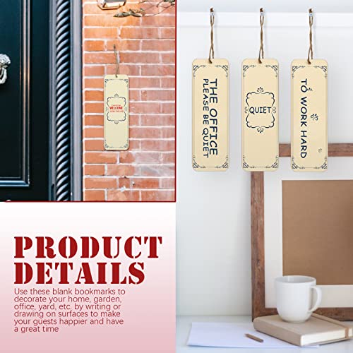 100 Pcs 6 X 2 Inch Blank Wooden Gift Tags Labels Large Size Wood Blank Bookmarks With Holes And Ropes, Unfinished Wood Hanging Tags Rectangle Blank Bookmark Ornaments For Diy Crafts, Painting #TOP5