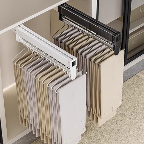 Porte-pantalons extensible à double rail coulissant 3 sections
