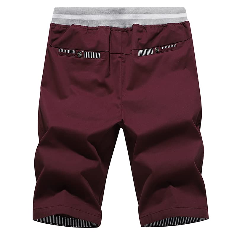 Image of Tansozer Men's Shorts Casual Classic Fit Drawstring Summer Beach Shorts with Elastic Waist and Pockets
