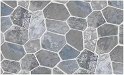 Papel de Parede Adesivo em PVC, Estampa Pedras Cinzas, Autocolante, Lavável, 5 Metros x 45cm, Decoração para Casa