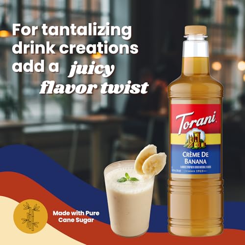 Image of Torani Creme De Banana Syrup 1L with Pump - Cocktails & Smoothies