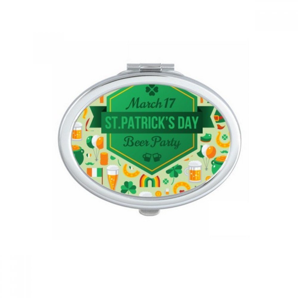 Miroir compact ovale motif arc-en-ciel pour retouches en bar