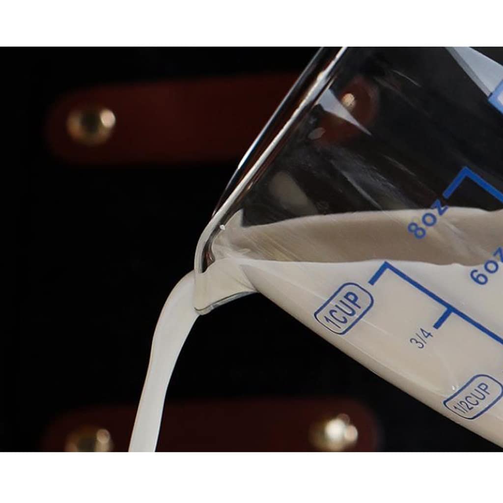 Lot de 2 Tasses à mesurer en Verre pour Lait battu avec poignées Tasses à Lait graduées pour Petit-déjeuner Chauffage au Micro-Ondes Tasse à Une Seule Couche (500 ML (2 pièces))