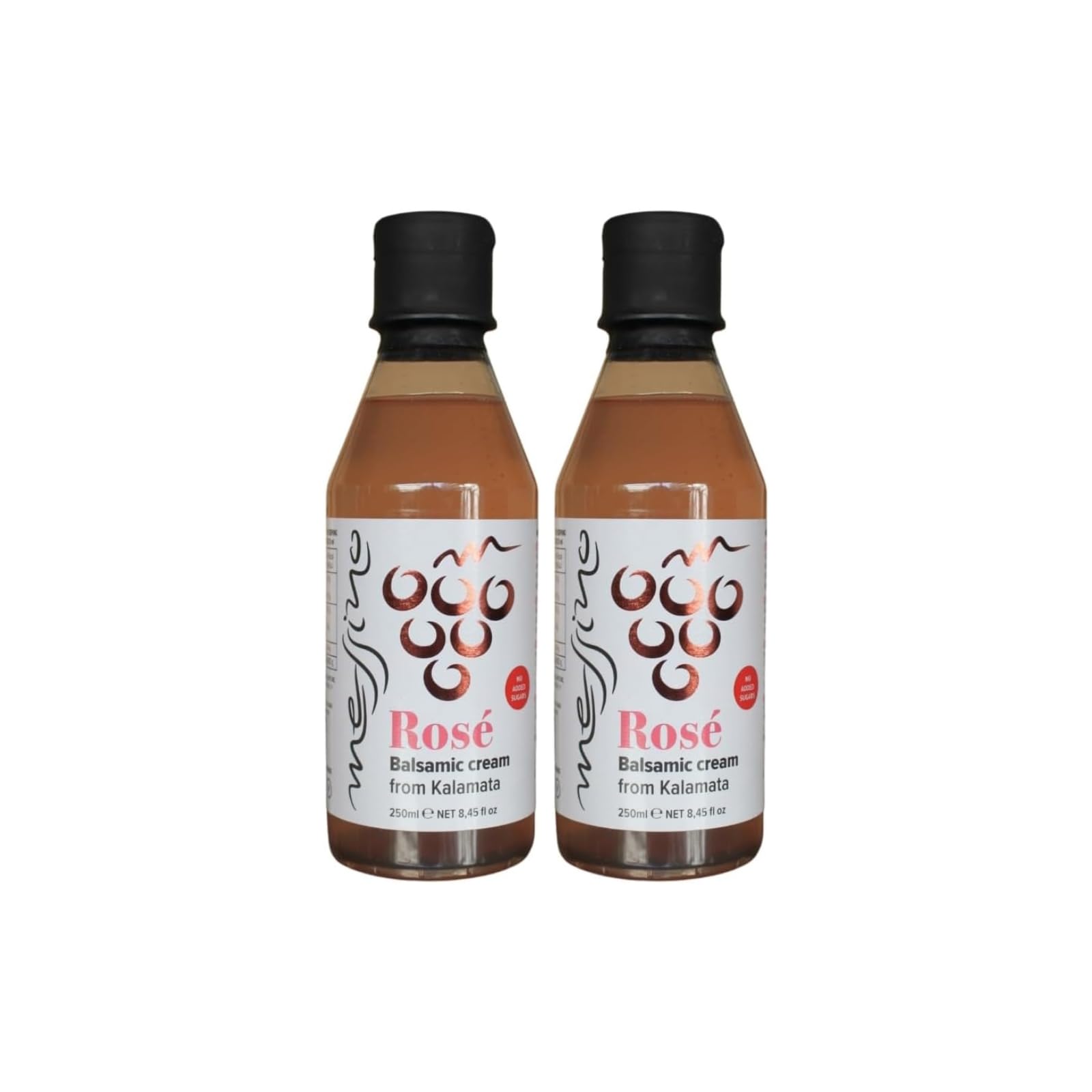 Messino Greek Rosé Balsamic Cream 250ml x 2 – Natural Pink Vinegar Dressing, Gluten-Free, Vegan-Friendly, Rich Aromatic Flavor for Salads, Pasta & Mediterranean Cuisine