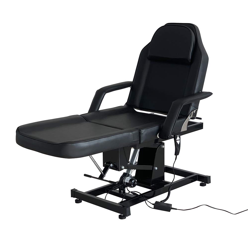 Mesa de masaje eléctrica plegable ajustable 82x180x63-87 cm piel sintética negro