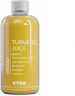 Vitro Turmeric Juice with Black Pepper 1Ltr | Liquid Curcumin Supplement for Joint Support, Inflammation & Immunity | kachi haldi,Fast Absorbing Alternative to Turmeric Capsules & Curcumin Tablets (1ltr)