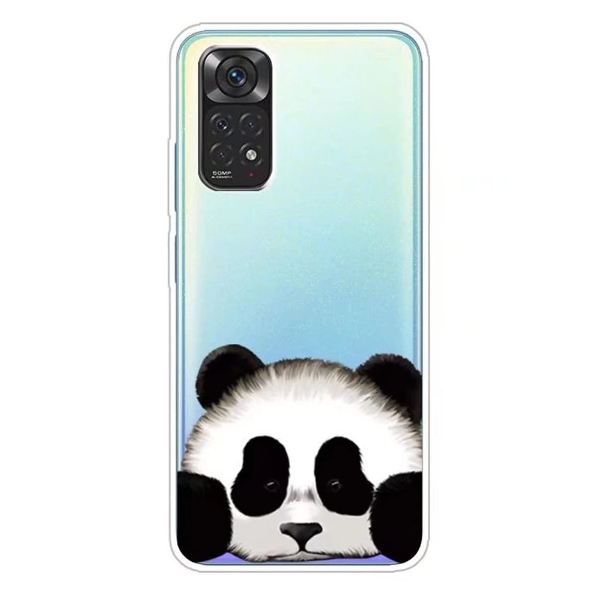 WQCSH Compatible with Xiaomi Redmi Note 11Pro 4G 5G/Redmi Note 11 E Pro 5G Case Ultra Thin Anti Shockproof TPU Silicone Painted Pattern Scratch Resistant Cover+1PCS Screen Protector-Panda